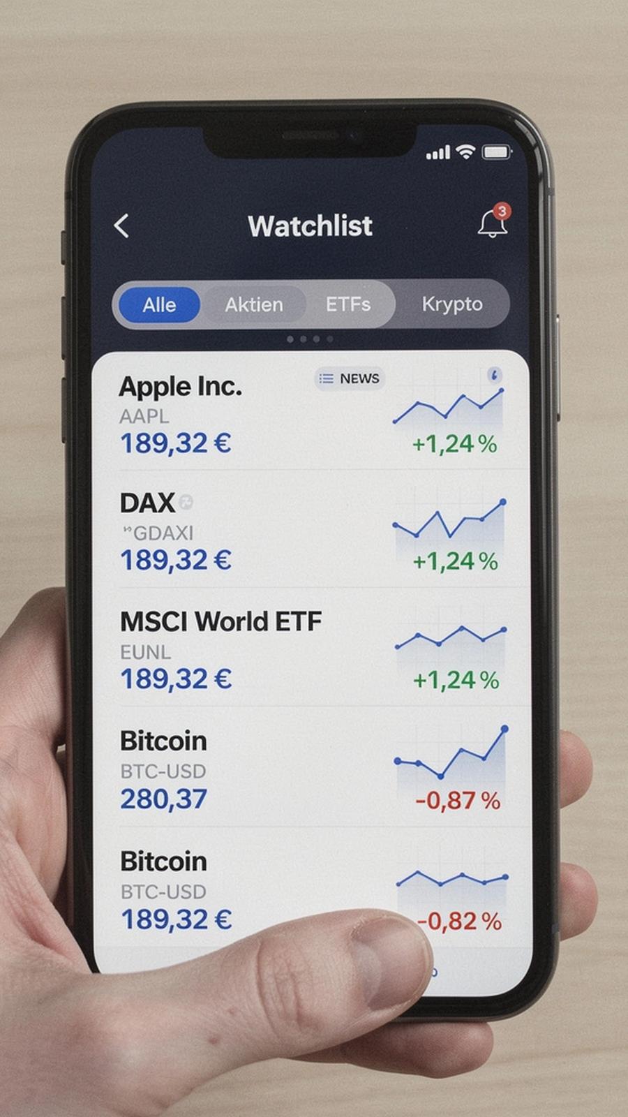 Markt-Updates: Watchlist und Ereignisse
